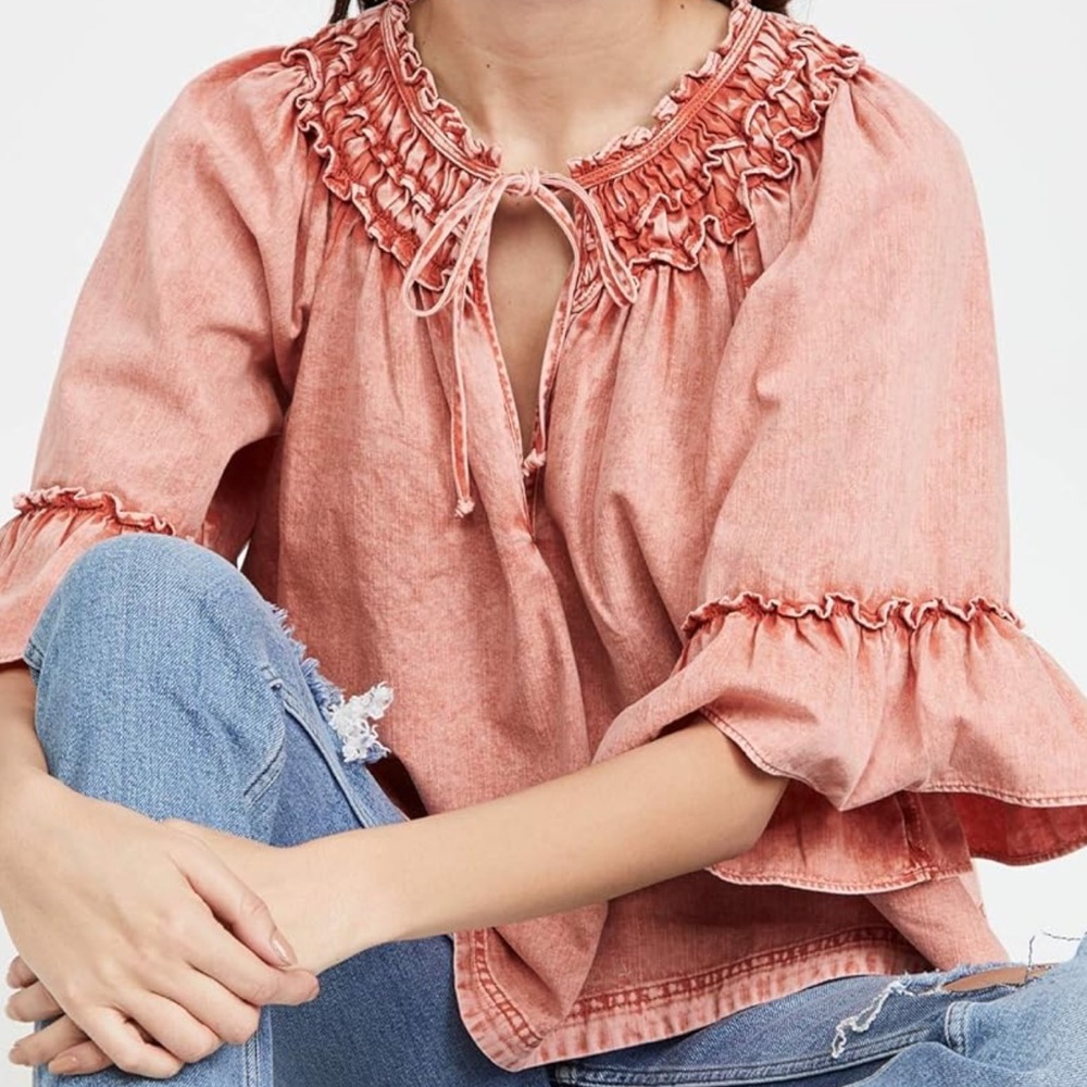 Free People Ainsley Denim Top